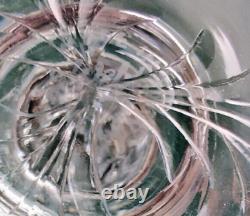 Vintage Webb Crystal Cut Glass Stems Goblets Signed Webb Flowers Spider Web 4pc