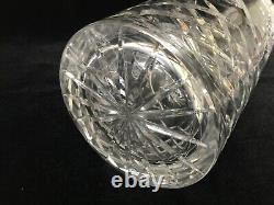 Vintage Zawiercie Laurencie Cut Glass Crystal Covered Jar, 11 Tall x 4 3/4 W