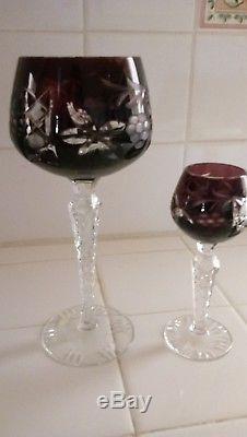 Vintage cut crystal wine glasses