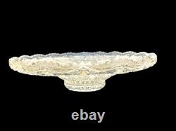 Vtg 12 Master Bohemian Cut Crystal Low Centerpiece Bowl 2 5/8 Tall Starburst