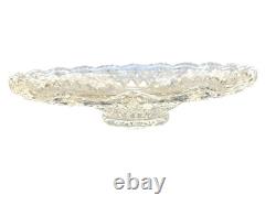 Vtg 12 Master Bohemian Cut Crystal Low Centerpiece Bowl 2 5/8 Tall Starburst