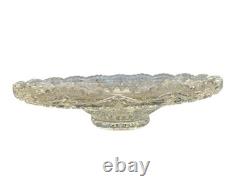 Vtg 12 Master Bohemian Cut Crystal Low Centerpiece Bowl 2 5/8 Tall Starburst