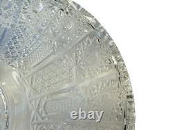 Vtg 12 Master Bohemian Cut Crystal Low Centerpiece Bowl 2 5/8 Tall Starburst