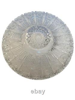 Vtg 12 Master Bohemian Cut Crystal Low Centerpiece Bowl 2 5/8 Tall Starburst