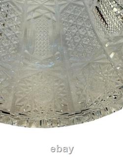 Vtg 12 Master Bohemian Cut Crystal Low Centerpiece Bowl 2 5/8 Tall Starburst