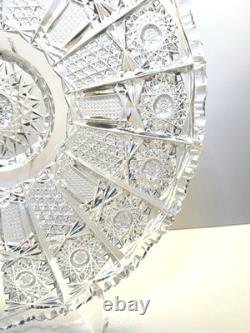 Vtg 12 Master Bohemian Cut Crystal Low Centerpiece Bowl 2 5/8 Tall Starburst