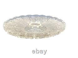 Vtg 12 Master Bohemian Cut Crystal Low Centerpiece Bowl 2 5/8 Tall Starburst