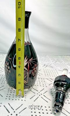 Vtg 15 Bohemian Czech Ruby/Cranberry Red Crystal Decanter Glass Cut to Clear