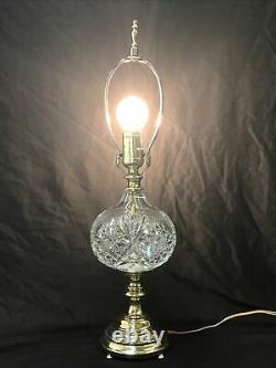 Vtg Antique ABP Cut Crystal Art Deco Boudoir Table Desk Lamp Hollywood Regency