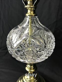 Vtg Antique ABP Cut Crystal Art Deco Boudoir Table Desk Lamp Hollywood Regency