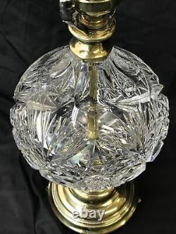 Vtg Antique ABP Cut Crystal Art Deco Boudoir Table Desk Lamp Hollywood Regency