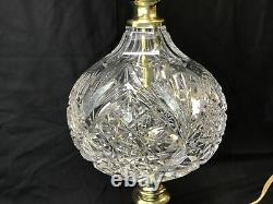 Vtg Antique ABP Cut Crystal Art Deco Boudoir Table Desk Lamp Hollywood Regency