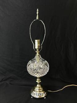 Vtg Antique ABP Cut Crystal Art Deco Boudoir Table Desk Lamp Hollywood Regency