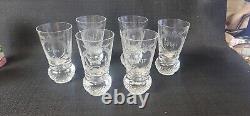 Vtg/Antique Old Fashioned Hand Cut Bohemian Crystal Glasses Set Of 6 Edinburgh