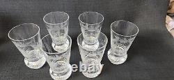 Vtg/Antique Old Fashioned Hand Cut Bohemian Crystal Glasses Set Of 6 Edinburgh