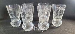 Vtg/Antique Old Fashioned Hand Cut Bohemian Crystal Glasses Set Of 6 Edinburgh