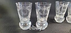 Vtg/Antique Old Fashioned Hand Cut Bohemian Crystal Glasses Set Of 6 Edinburgh
