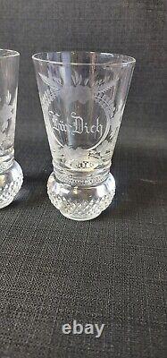 Vtg/Antique Old Fashioned Hand Cut Bohemian Crystal Glasses Set Of 6 Edinburgh