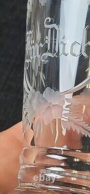 Vtg/Antique Old Fashioned Hand Cut Bohemian Crystal Glasses Set Of 6 Edinburgh