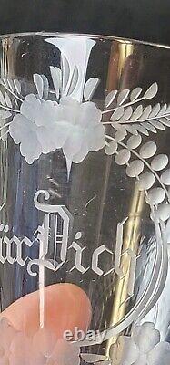 Vtg/Antique Old Fashioned Hand Cut Bohemian Crystal Glasses Set Of 6 Edinburgh