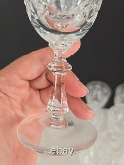 Vtg Bohemian Clear Cut Crystal Wine & Sherbert Glass Set Of 20