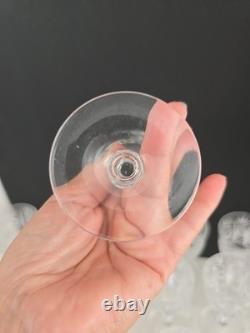 Vtg Bohemian Clear Cut Crystal Wine & Sherbert Glass Set Of 20