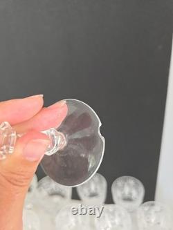 Vtg Bohemian Clear Cut Crystal Wine & Sherbert Glass Set Of 20