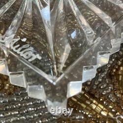 Vtg Bohemian Emerald Green Crystal Cut Glass Covered Vase. 15 Tall