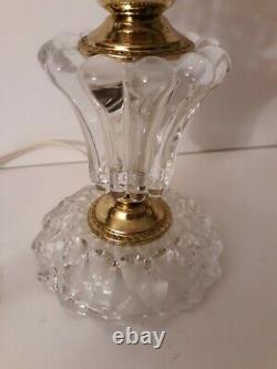 Vtg Michelotti Pink Cut Glass Prisms Boudoir Hollywood Regency Table Lamp 10