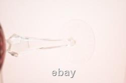 Vtg Set 6 Bohemian Czech Cut To Clear Crystal Wine Glasses Hocks 7.5 Cranberry