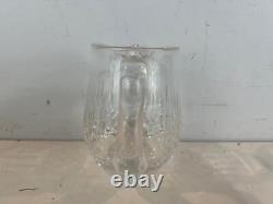 Vtg Waterford Lismore Cut Clear Crystal Glass Pitcher with Pinched Spout Pitcher