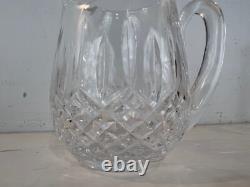 Vtg Waterford Lismore Cut Clear Crystal Glass Pitcher with Pinched Spout Pitcher