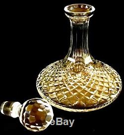 WATERFORD 10Alana Ships Decanter, Brandy, Cut Crystal with Faceted Stopper. Ireland
