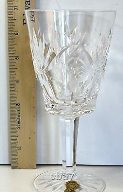 WATERFORD CRYSTAL Ashling Water Goblets/Wine Glasses Set Of (4) Hand Cut MINT