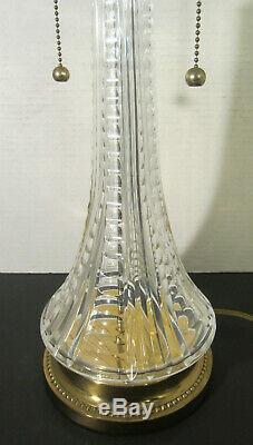 WATERFORD CRYSTAL Cut Glass BIG 24 BEAUMONT Mushroom Shade Electric Table Lamp
