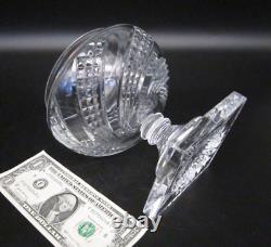 WATERFORD CRYSTAL Ireland ARCADE Swirl Cut Glass Footed Lidded Bowl Candy Dish