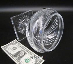 WATERFORD CRYSTAL Ireland ARCADE Swirl Cut Glass Footed Lidded Bowl Candy Dish