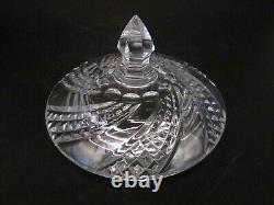 WATERFORD CRYSTAL Ireland ARCADE Swirl Cut Glass Footed Lidded Bowl Candy Dish