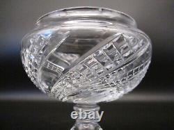 WATERFORD CRYSTAL Ireland ARCADE Swirl Cut Glass Footed Lidded Bowl Candy Dish