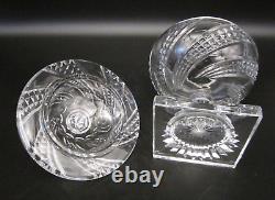 WATERFORD CRYSTAL Ireland ARCADE Swirl Cut Glass Footed Lidded Bowl Candy Dish