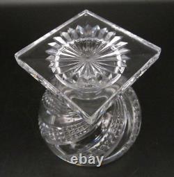 WATERFORD CRYSTAL Ireland ARCADE Swirl Cut Glass Footed Lidded Bowl Candy Dish