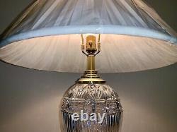 WATERFORD CRYSTAL Large 30 Inch Cut Crystal and Polished Brass Table Lamp NEW