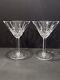 WATERFORD CRYSTAL SET of 2 LISSADEL 6 1/2 x 4 1/2 8 oz Martini Glasses MINT