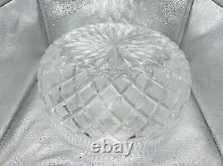 WATERFORD Killeen Fancy Cut Crystal Glass Centerpiece Console Bowl Crosshatch