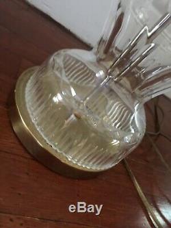 WATERFORD LAMP CUT CRYSTAL TABLE LAMP Brass Base LOVELY! VTG
