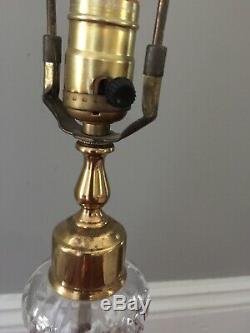 WATERFORD LAMP CUT CRYSTAL TABLE LAMP Brass Base LOVELY! VTG