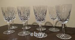 WATERFORD LISMORE 6 7/8 Goblets Wine Glasses Cut Crystal Set of 8