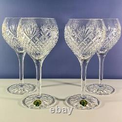 WATERFORD Lead Crystal SULLIVAN 7 Balloon Wine Glasses, Set of 4, NEW with Tags