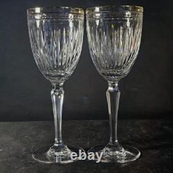 WATERFORD Marquis HANOVER GOLD WATER GLASS, Cut Crystal, 8 1/2, 22K Trim, 2PCS