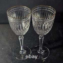 WATERFORD Marquis HANOVER GOLD WATER GLASS, Cut Crystal, 8 1/2, 22K Trim, 2PCS
